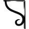 Ekena Millwork Ashford Triple, Wrought Iron Bracket, (Triple center brace), Powder Coated Black 2"W x 5 1/2"D x 8"H BKTM02X05X08TAS - alternate 2